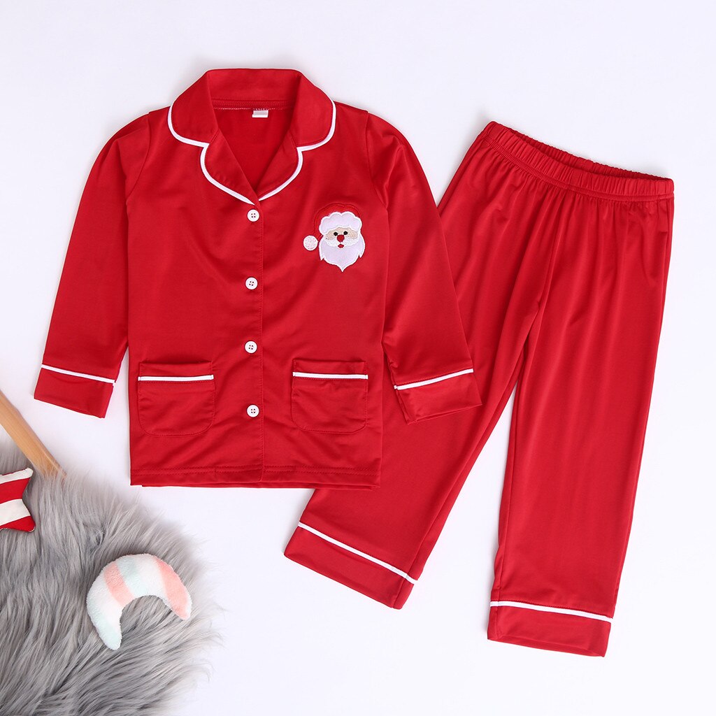 Neugeborene Baby Mädchen Jungen Kleidung Winter einstellen Kleidung Kleinkind Baby freundlicher Mädchen Jungen Weihnachten Santa Spitzen Hosen Pyjama Nachtwäsche einstellen