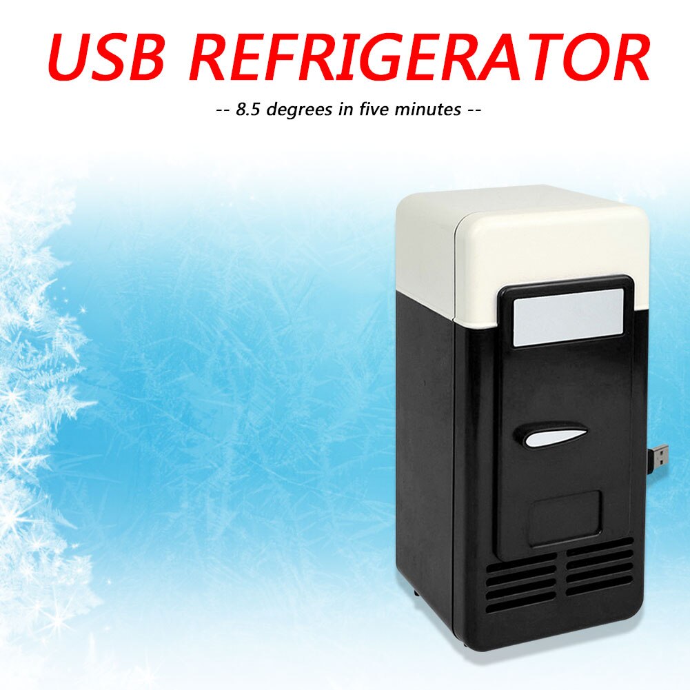 Classic Portable 5V Desktop USB Electric Refrigerator Multi-functional Practical Mini Car Beverage Cooling Fridge