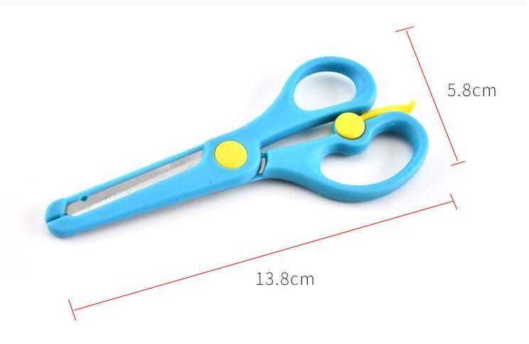 children's elastic labor-saving plastic safety round head scissors student paper cutting
