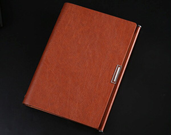 A5 Loose-leaf Notebook School Supplies High PU Notebook Planner Notepad Meeting Record Book Business Office Book: Brown