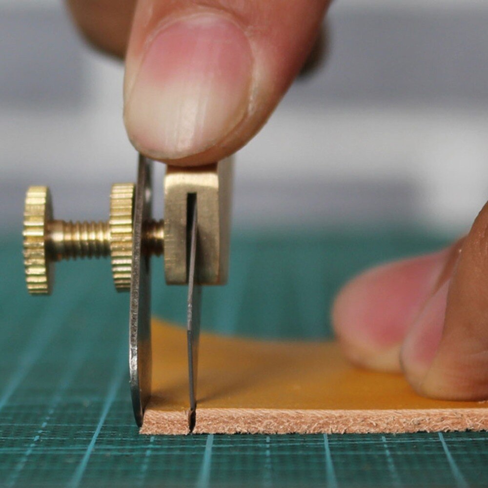 Leather Craft Tools DIY Incision Cutter Copper Trimming with Blade Leather Cutting Tool DIY Accessories Style