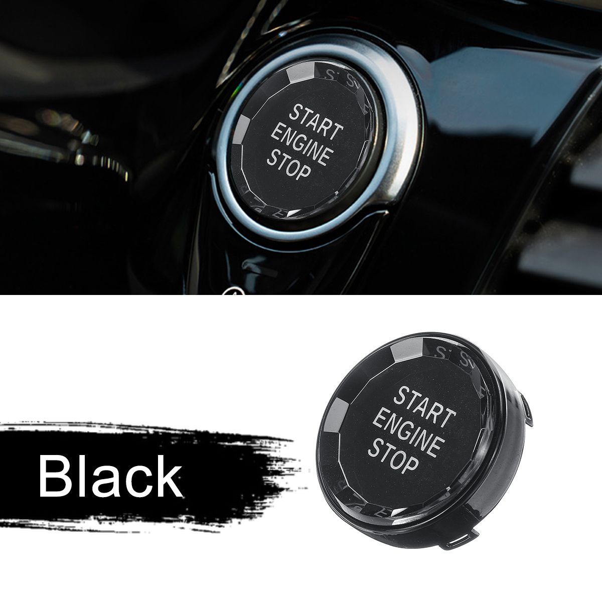 Car styling for BMW E Chassis E90 E91 E92 E93 E60 E84 E83 E70 E70 E71 E72 ENGINE START STOP switch buttons Replace Cover: Black
