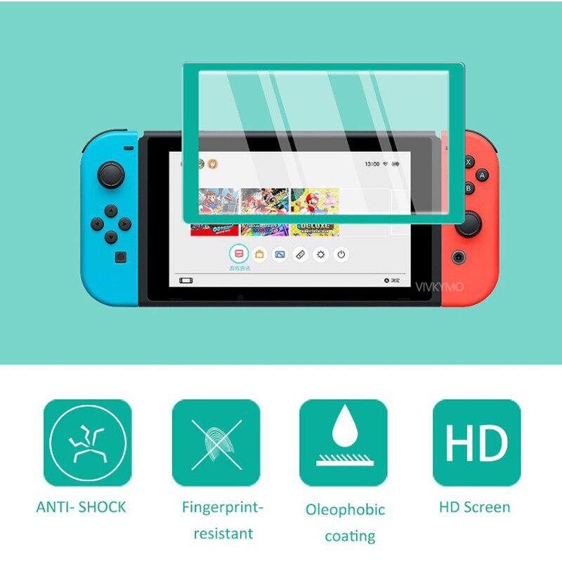 [ 4 stück] farbschutzfolie für nintendo switch, hochauflösende schutzfolie aus gehärtetem glas mit blaulichtfilter