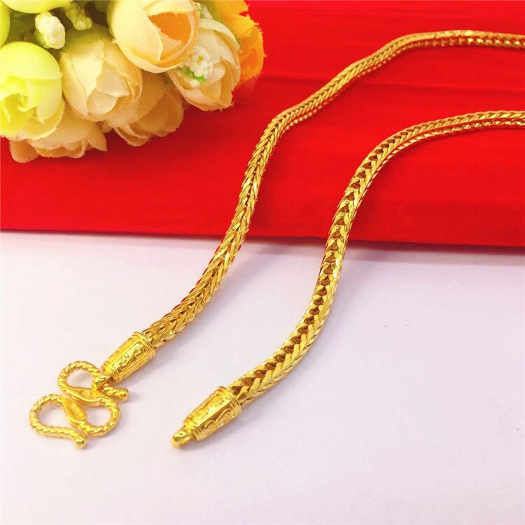 Collana di lusso placcata in oro 24 carati per uomo padre fratello fidanzato serpente catena collane matrimonio compleanno regalo squisito gioielli
