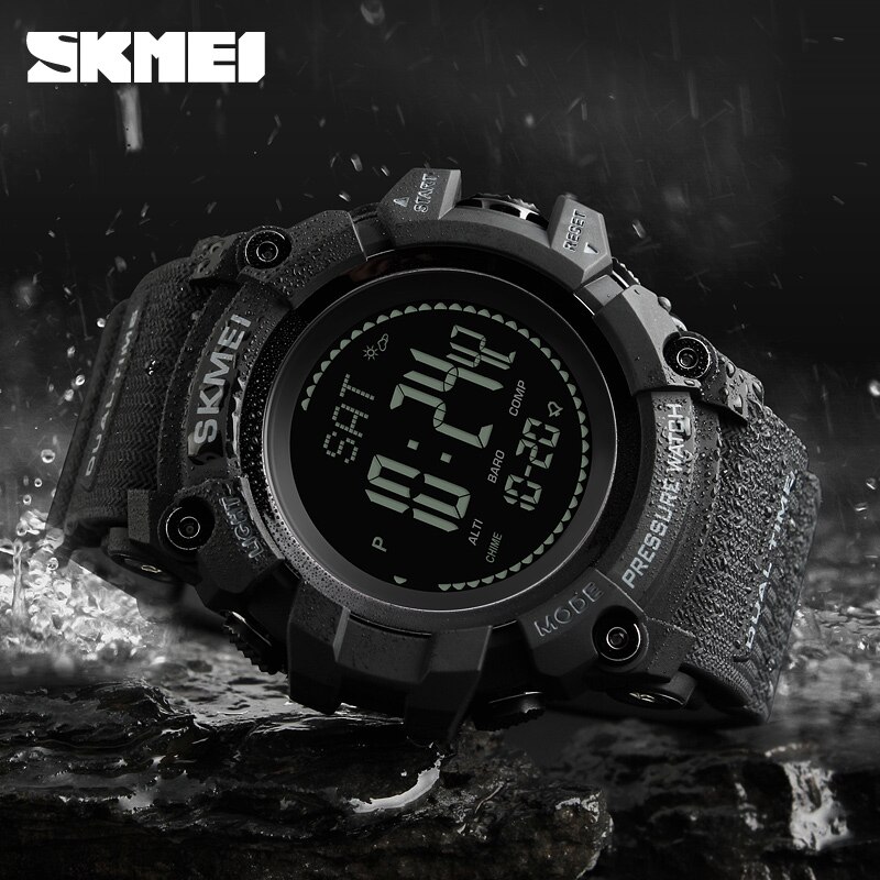 SKMEI orologi da esterno bussola a pressione da uomo sport orologi da polso digitali altimetro meteo inseguitore impermeabile reloj hombre 1358