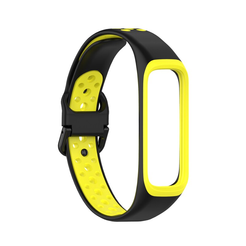 armband Für Samsung Galaxy Fit2 Sport Strap Uhr Silikon Handgelenk Gurt Für Galaxy Fit2 SM-R220 Armband Ersatz Strap: black yellow