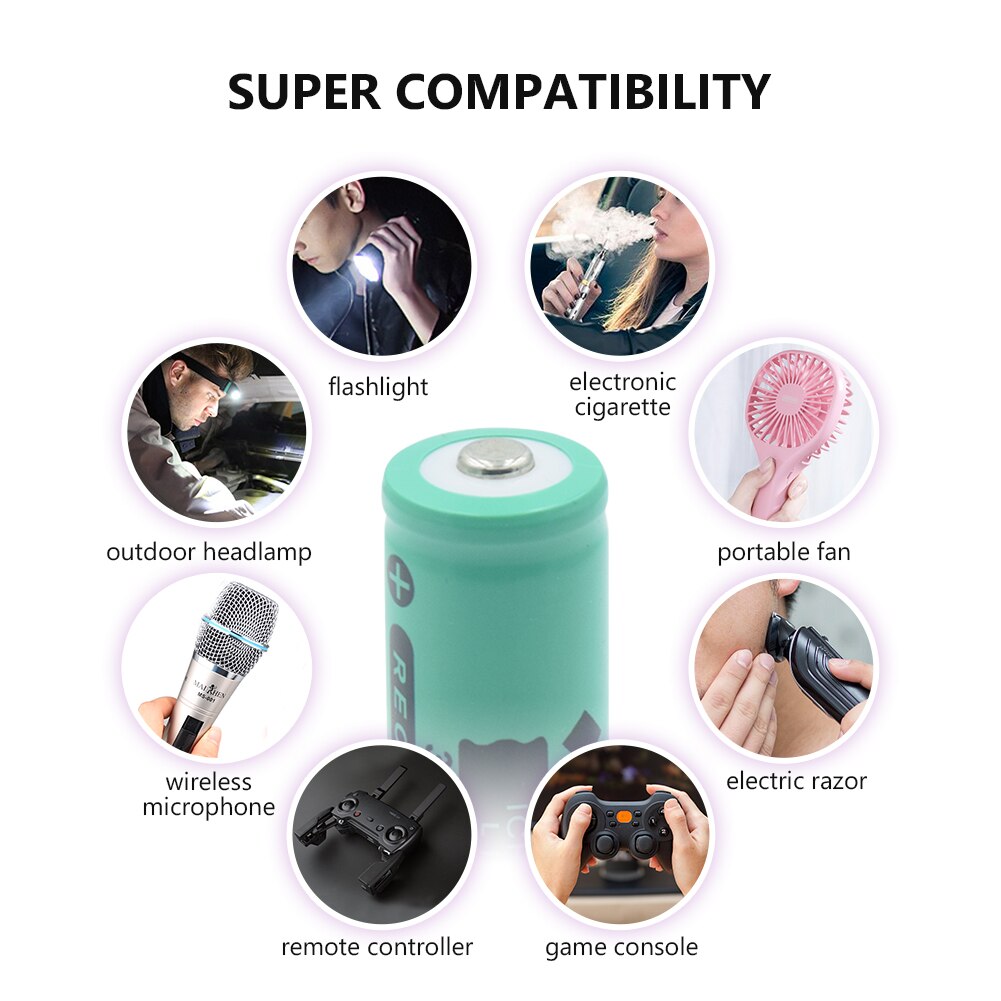 1/2/4 Pcs 3.7V 4500mAh ICR 18650 Lithium Li Ion Battery Rechargeable Button Top Torch Flashlight Replacement Batteries