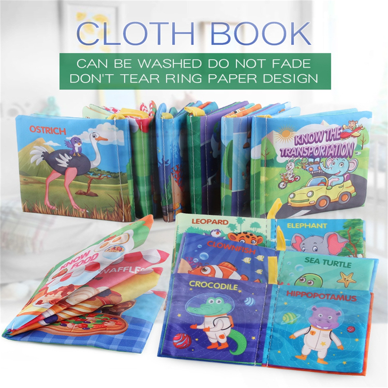 essen Weichen Baby Intelligenz Entwicklung Bild Lernen Drei-dimensionale Tuch Buch Stoff Kleinkind Baby Buch Frühstück Spielzeug