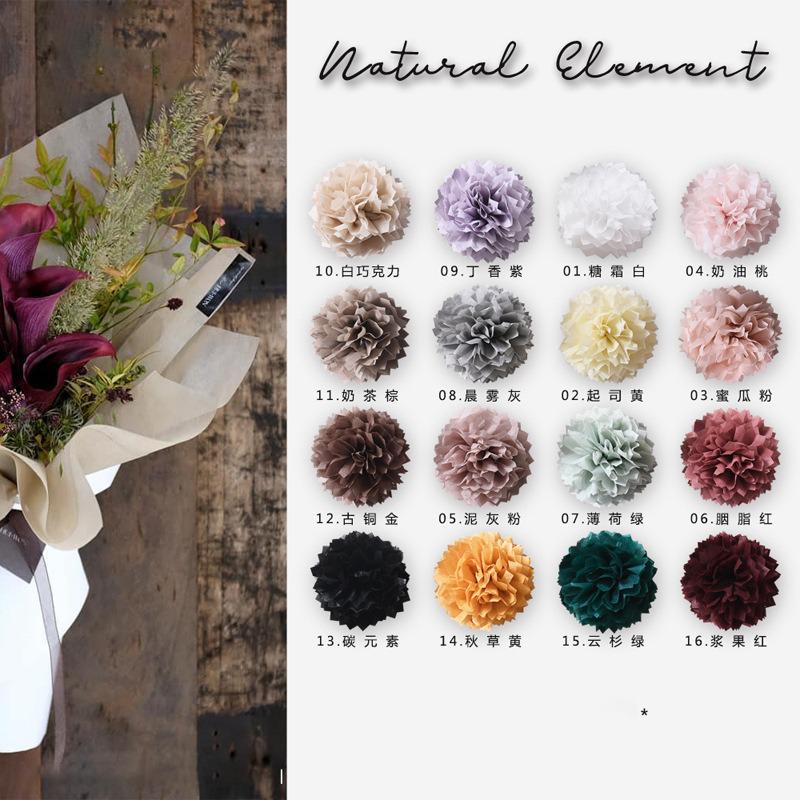 10 Yards Non-woven Papier Tissue Papier Effen Kleur Bloem Inpakpapier Roll Bloem Boeket Cadeau Verpakking Bloem Papier 60Cm * 60Cm