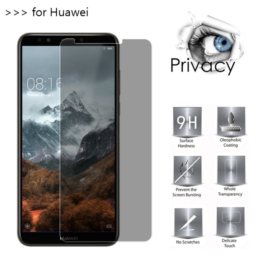 Anti-Spionage-Schutz aus gehärtetem Glas für Huawei P20 P40 Lite E 5G P30 Pro Privacy Displayschutzfolie für Huawei P10 Plus Filme Glas
