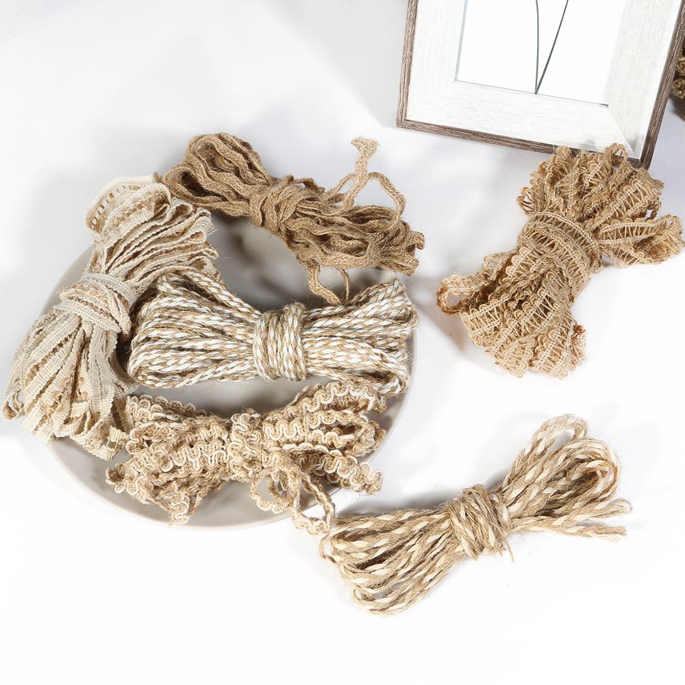 5M Vintage Natural Hessian Jute Twine Rope Wedding... – Grandado