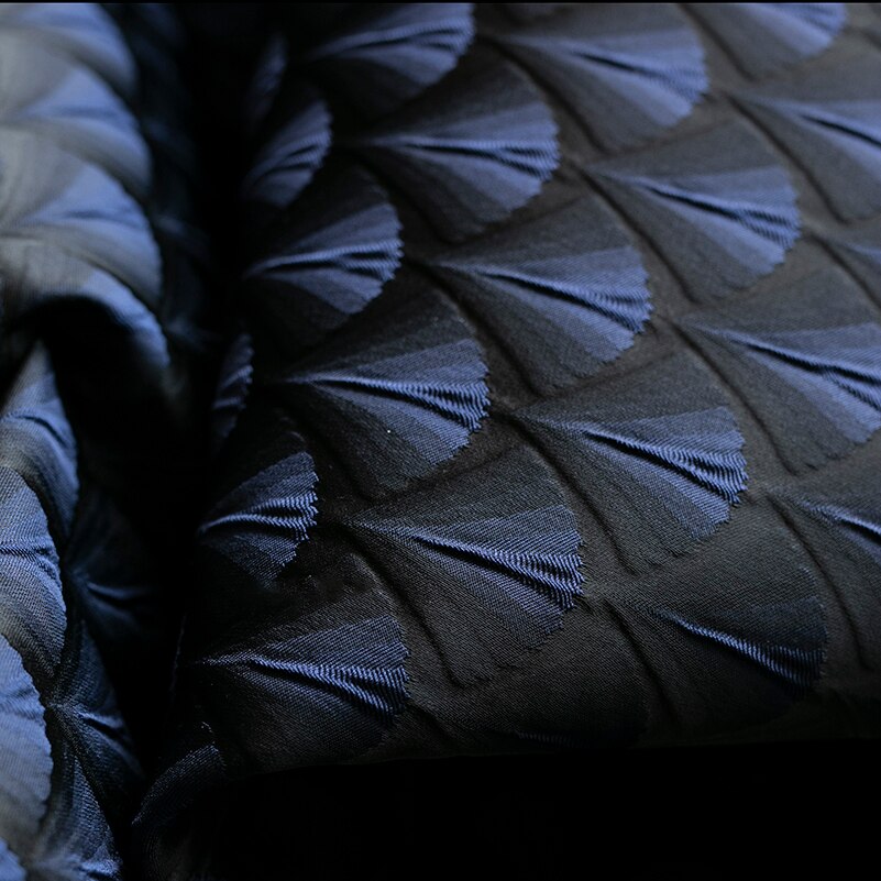 3D Stereo Composiet Stof Relief Textuur Luchtlaag 148 Cm Breedte Doek Diy Oversized Jas Leaf Patroon SS001: Midnight Blue