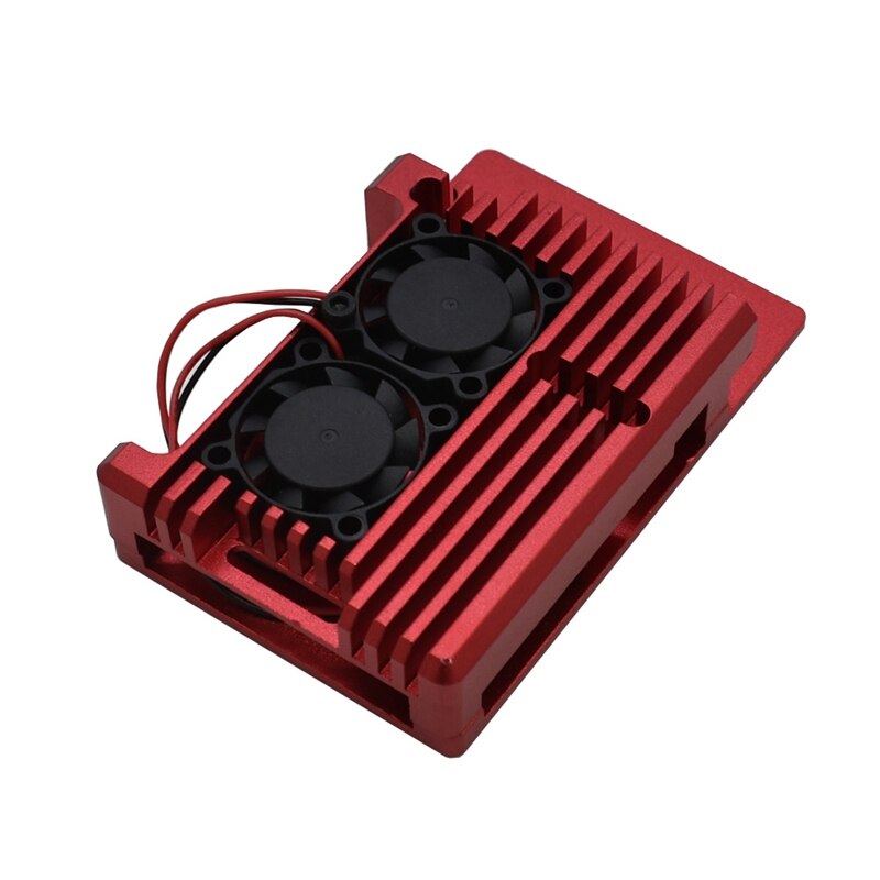 for Raspberry Pi 4 4B Aluminum Case Enclosure CNC Cover with Heatsink Cooling Dual Fan for Raspberry Pi 4 Model B