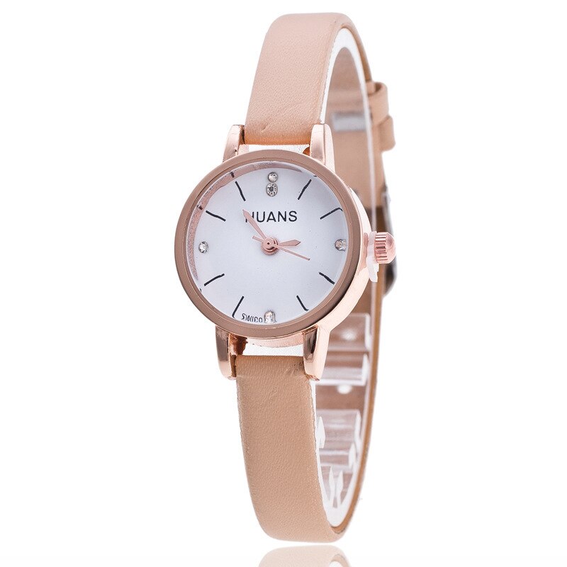Damklocka dam enkel tunn läderrem kvartsklocka damarmbandsur relogio feminino montre relogio feminino mujer: I
