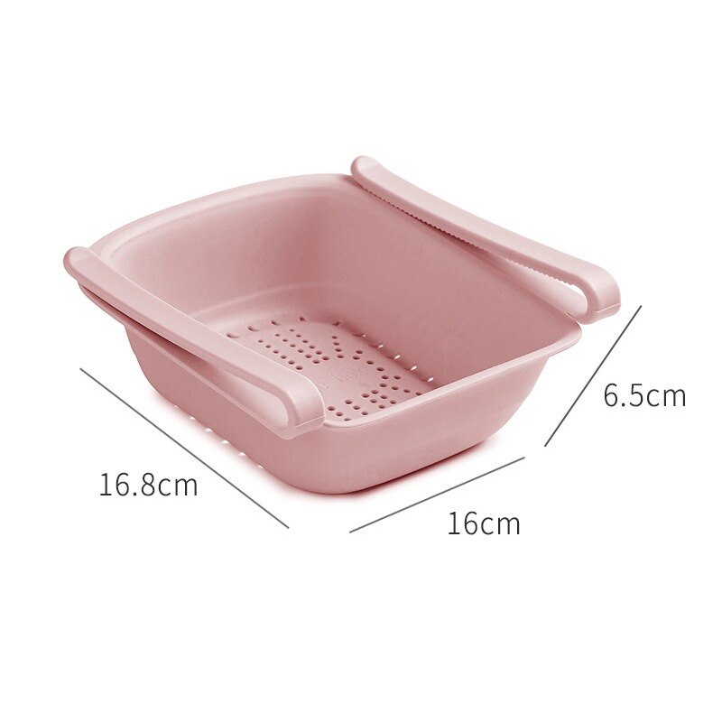 Fridge Drawer Organizer Pull Out Bin Fridge Shelf Holder Storage Box Fit for Most Refrigerator Pantry Food Storage Rack: Pink