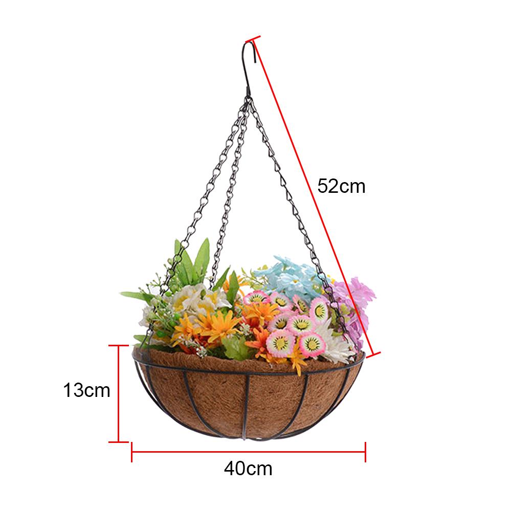 Soporte colgante para plantas, maceta con revestimiento de coco, soporte de hierro para plantas, muebles para el hogar, jardinería y balcón