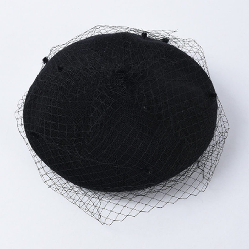 SHOWERSMILE femme béret bordeaux maille artiste chapeaux pour les femmes Style français concepteur de dames été peintre casquette: Black