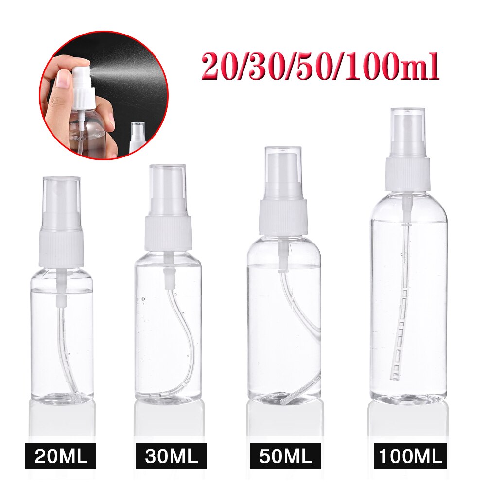 20/30/50/100ml Refillable Bottles Empty Spray Bottle Portable Travel Container Transparent Plastic Perfume Bottle spray Atomizer