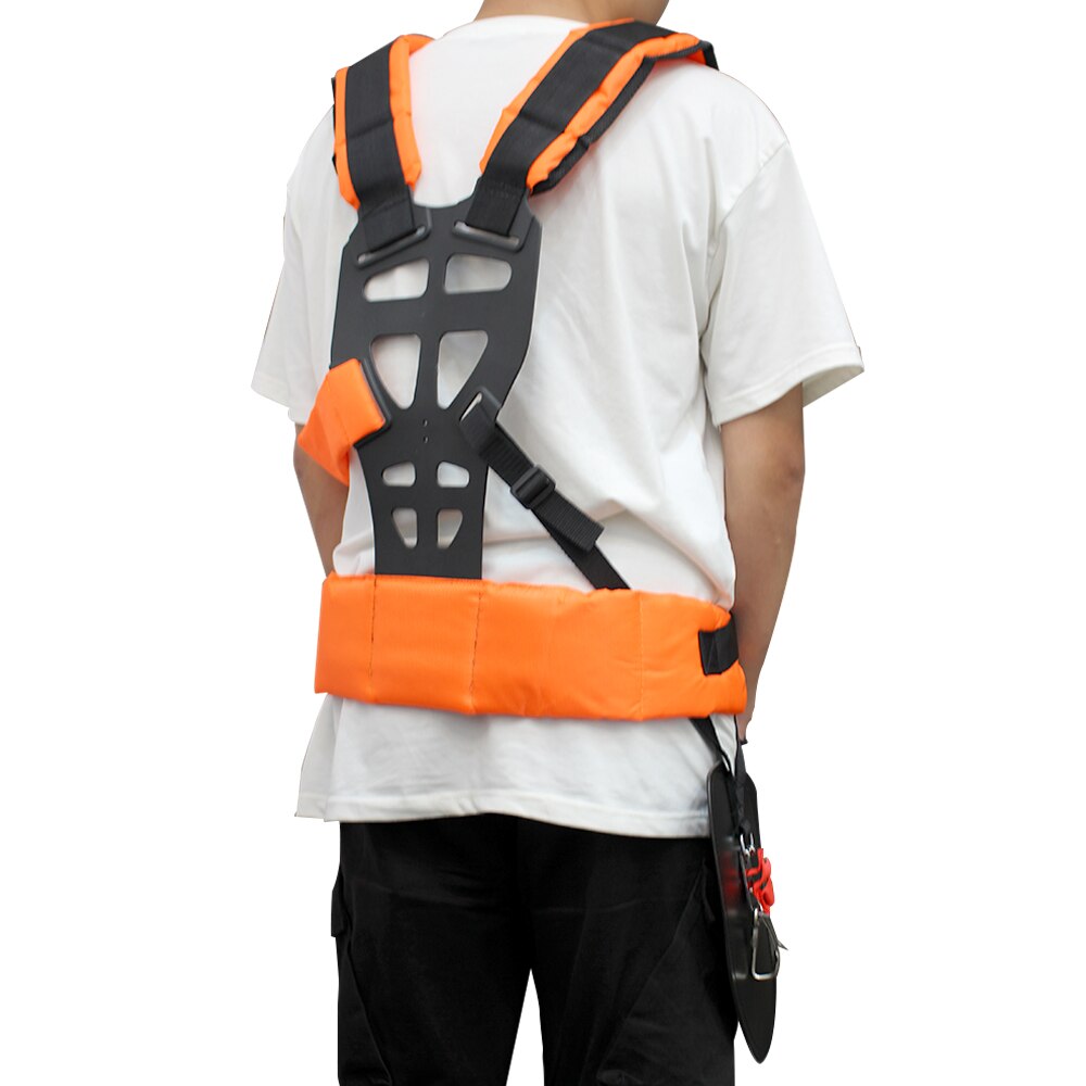Double Shoulder Harness Strap W Shape Strimmer Padded Belt Comfortable Labor Saving for Brush Cutter Trimmer Garden Pruner