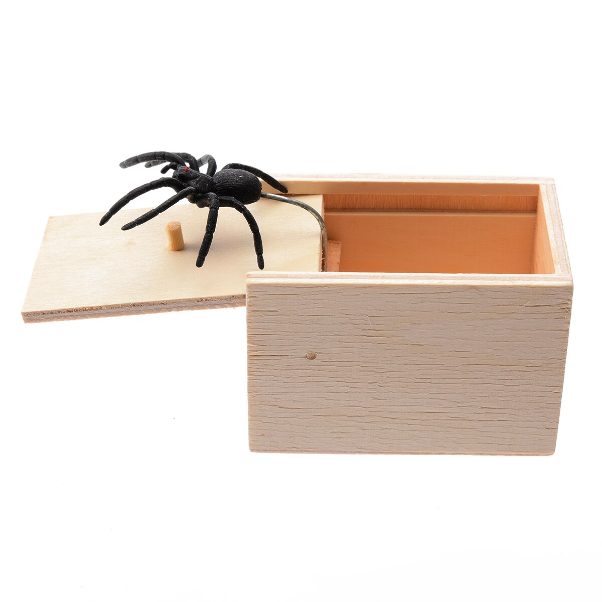Broma de Halloween de miedo araña caja gracioso broma caja de madera Prop tonto día de miedo de niño chico juguete Festival truco a Favor