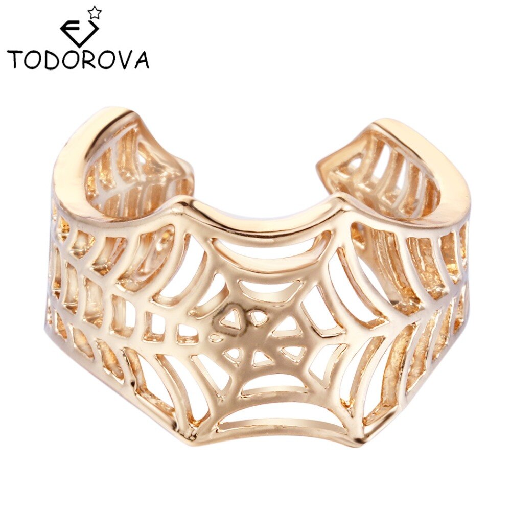 Todorova Resizable Spiderweb Ring Vintage Open Hollow out Spinneweb Ringen voor Vrouwen Steampunk Accessoires