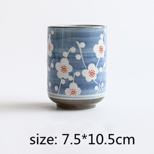 Grote waterbeker in japanse stijl, beschilderde watermok, theekop van steengoedkeramiek, handbeschilderd keukendrinkgerei, rechte theekom: G