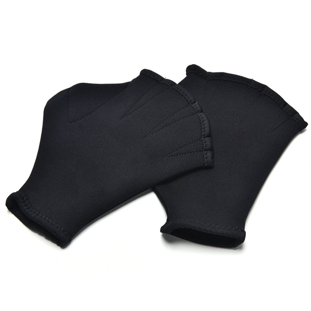1Pair Surfing Webbed Gloves Swim Training Paddle Gloves Black Surfing Webbed Swim Diving Frog Fingerless Gloves