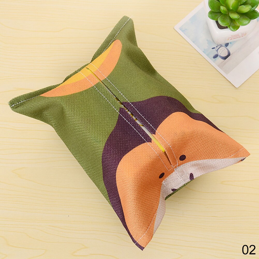 Tissue Bag Cotton And Linen Tissue Box Cover Handkerchief Napkin Holder Cover Cute Animal Printing Baby Wet Wipes Box Wipe Cases: B-02