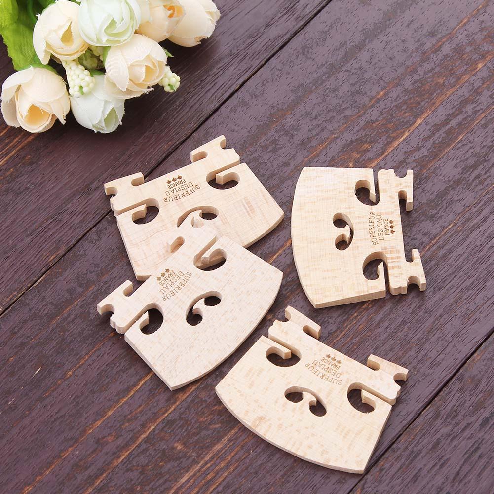 4pcs Maple Wood Violin Bridges for 4/4-3/4 Violin Musical Instrument Violin Parts Violin Strings Bridge Part Tools