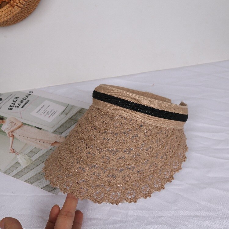 Ladies Sun Hat, Straw Hat, Beach Sun Visor, Lace Hat, Beach Uv Protective Hat, Size Adjustable Hat, Leisure Hat, Traveling Hat