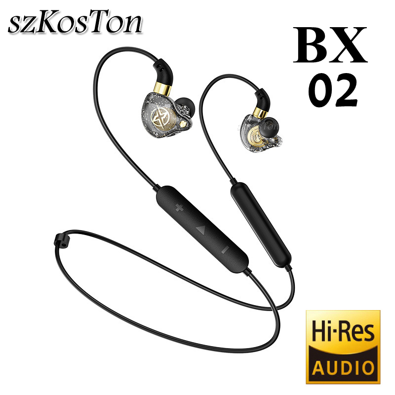 SZKOSTON-auriculares inalámbricos BX-02, cascos deportivos HiFi con Bluetooth, compatibles con micrófono, cancelación de ruido, graves, 5,0