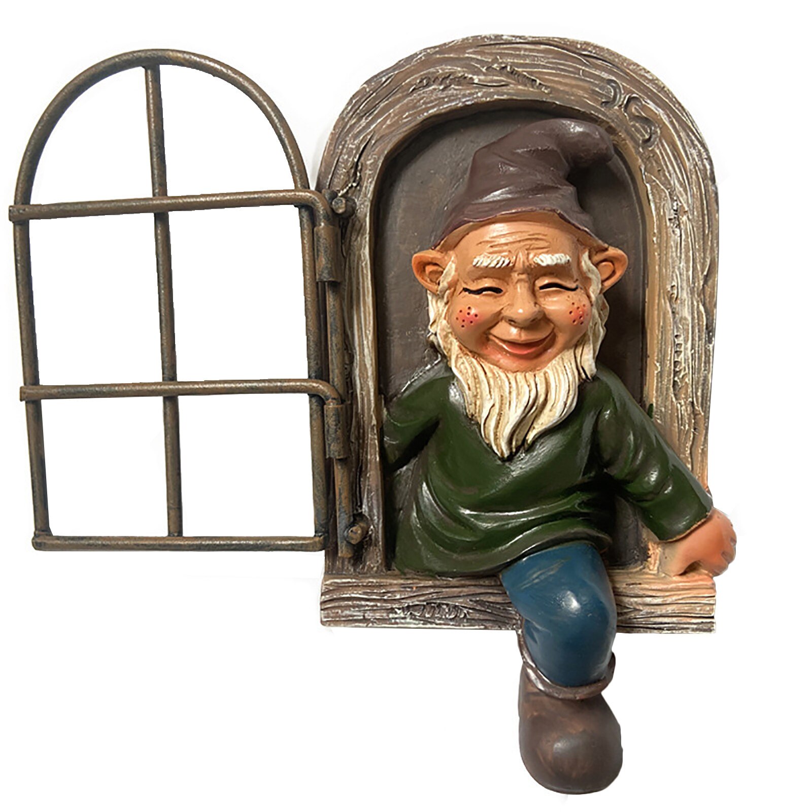 Garden Peeker Yard Art Whimsical Tree Sculpture Garden Decoration Dwarf Gnome Resin Statues Courtyard Tree Decoration 1pc: Black