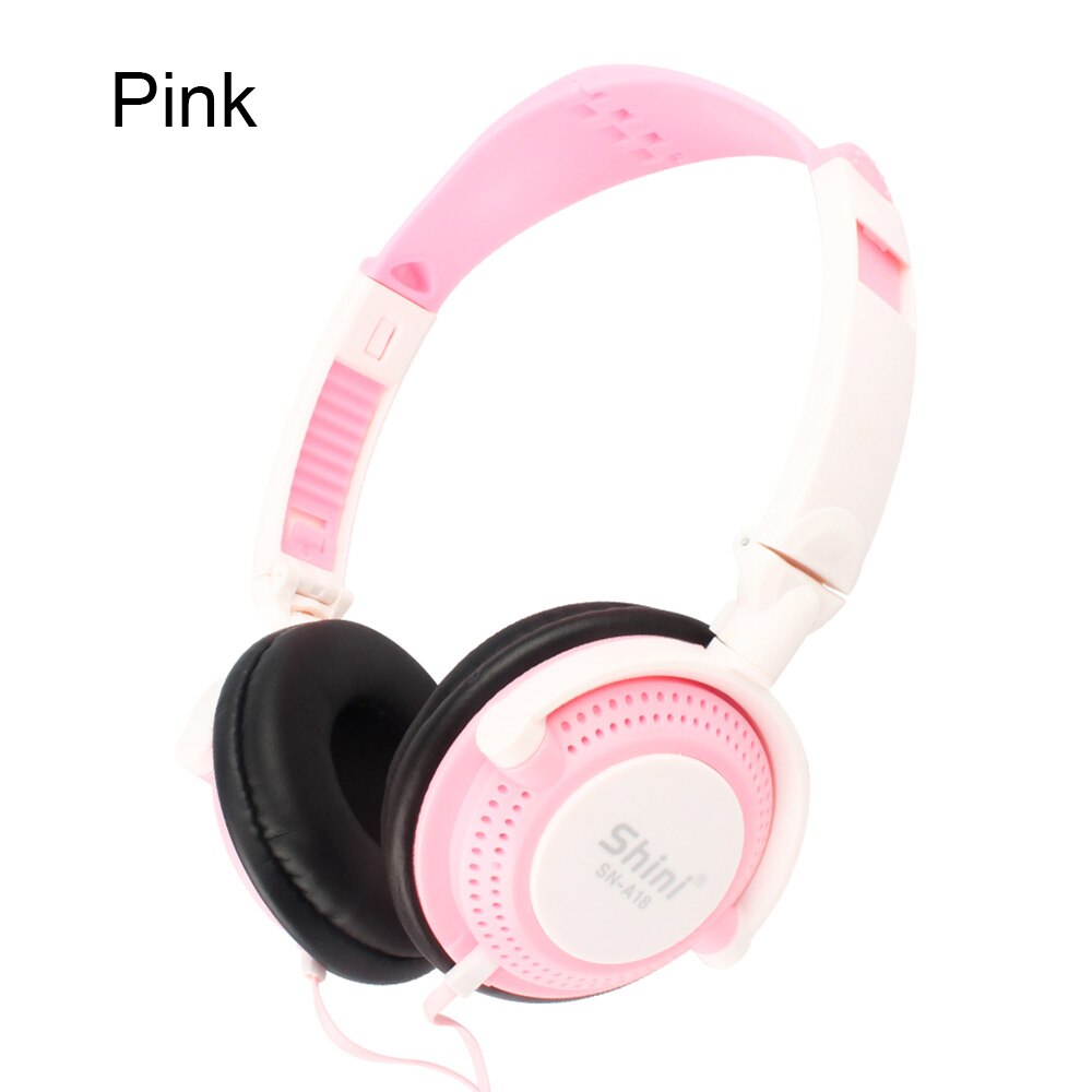 Draagbare Opvouwbare 3.5 Mm Oortelefoon Kinderen Koptelefoon Hoofdtelefoon Met Microfoon Voor Telefoons MP4 Computer Pc Muziek Met Microfoon: Pink