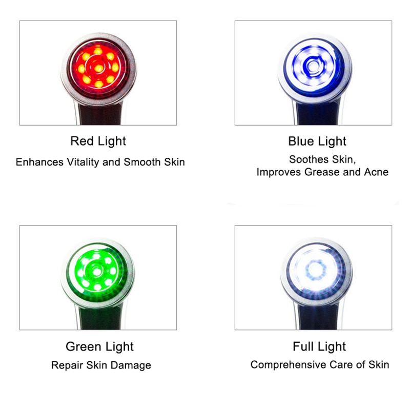 Ultralydsapparat rf lifting ems mikrostrømme til ansigt led farve lys mikro vibrations massage højfrekvent puls maskine