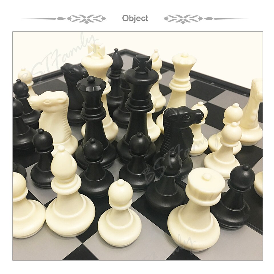 Chess and Checkers and Backgammon 3 in 1 Plastic Chess Set Travel Chess Game Magnetic Chess Pieces Folding Chess Board I7