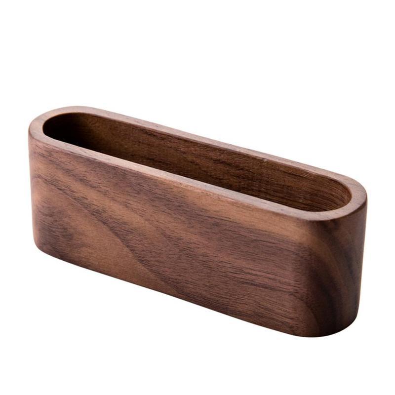 Vividcraft Office Desk Accessories Black Walnut Business Card Display Device Card Stand Memo Holder Wooden Desk Box Organizer: Default Title