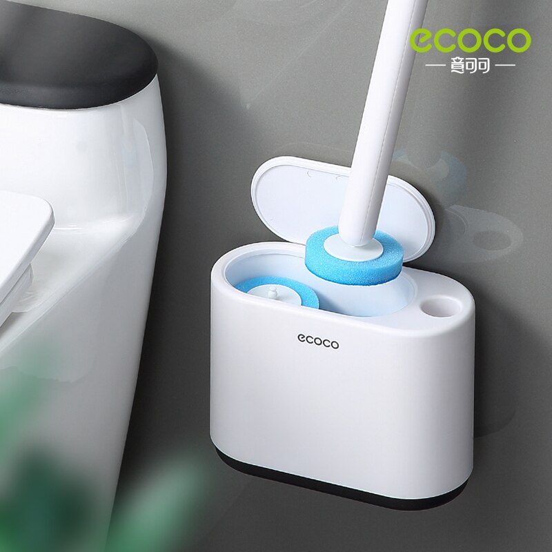 ECOCO – brosse de toilette jetable avec liquide de nettoyage, outil de nettoyage mural pour salle de bains, brosse de remplacement, tête, accessoires de Wc
