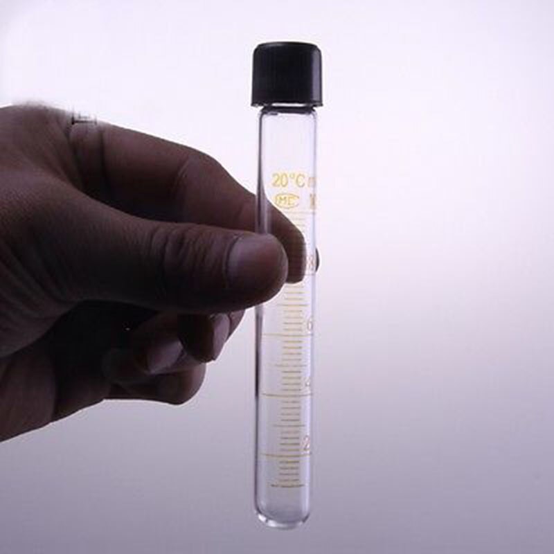 Scale Line 100ml Glass Test Tube Round bottom with screw cap for Chemistry Laboratory