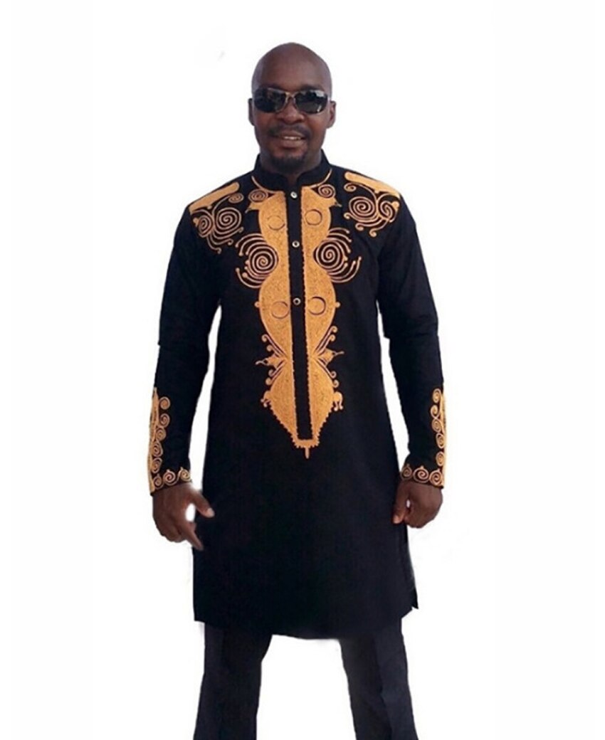 Conjunto de pantalones y camisa de manga larga para hombre, ropa de calle con estampado 3D de estilo africano, Hip-Hop, Dashiki