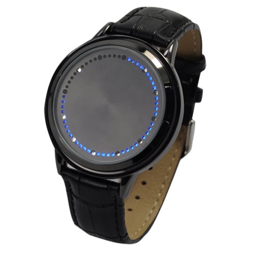 Reloj de pulsera Binario LED con pantalla táctil para hombre y mujer, pulsera Digital electrónica con luz azul, moderna, Unisex
