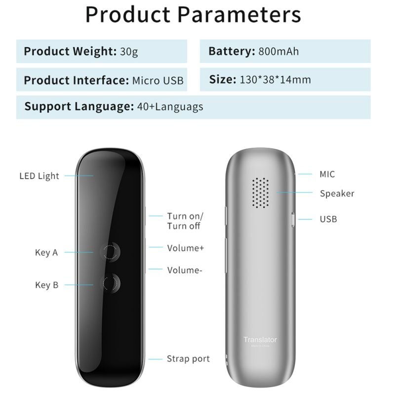 Intelligent stemvertalerapparaat, draagbare elektronische 3 in- in-1 spraak-/tekst-/beeldvertaler met bluetooth