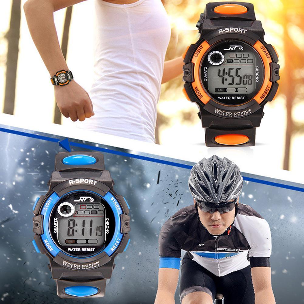 Kindersporthorloge waterdicht digitaal horloge led elektronisch kleuren horloge sport kinderen alarm datum horloges pols waterdicht  s5 i 2