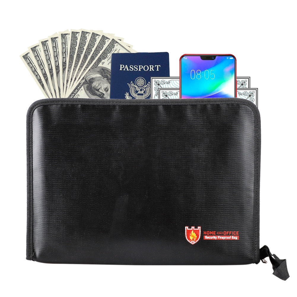 Fireproof File Folder Portable Water Resistant Document Bag Bills Storage Organizer for Home School Office Document Storage