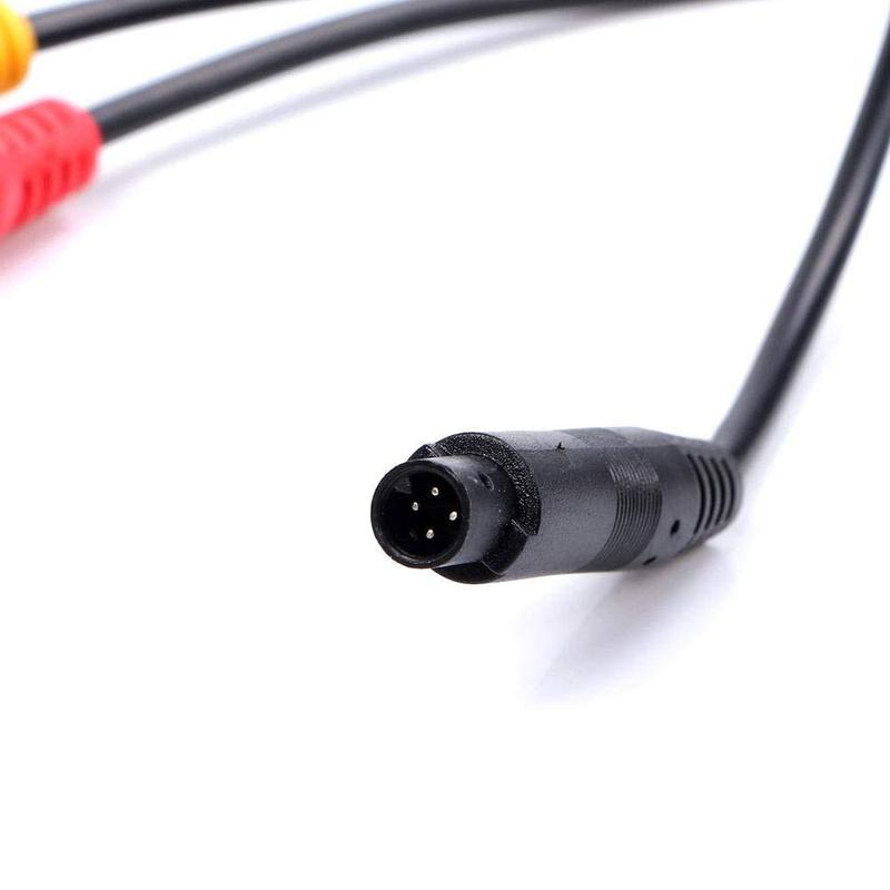 1Pcs Car Reverse Backup Rear View Camera 4-Pin Male Connector Signal Adapter Harness RCA Power To Wire CVBS Female Wire V7O8