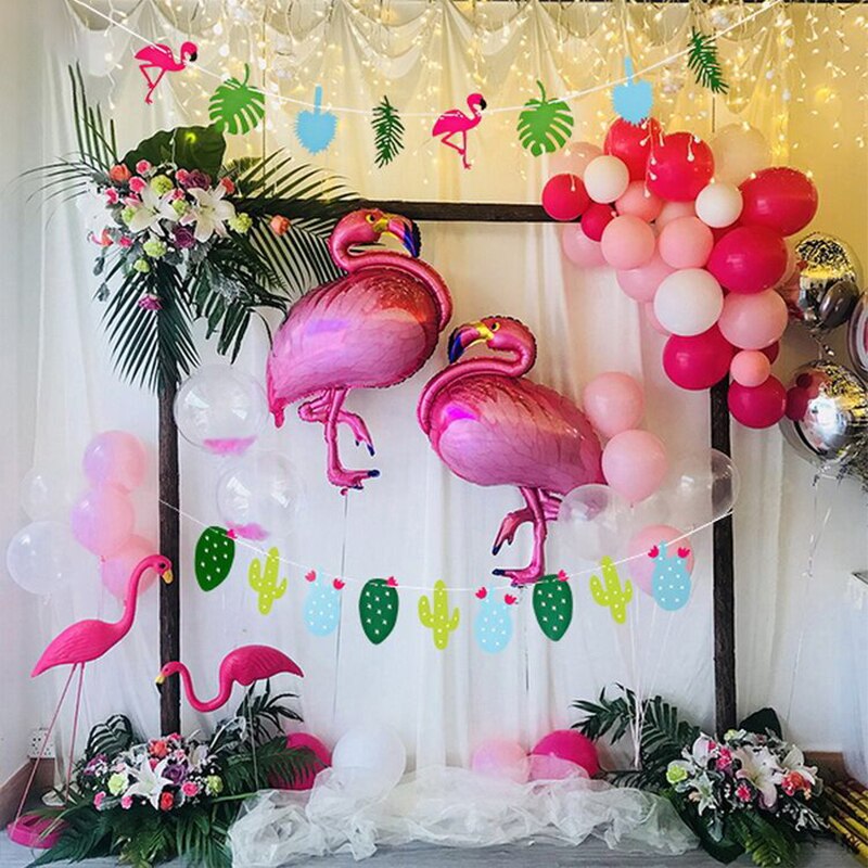 Hawaii fødselsdag flamingo hawaiisk fest dekoration hængende krans banner flag luau tropisk strand sommer fest indretning