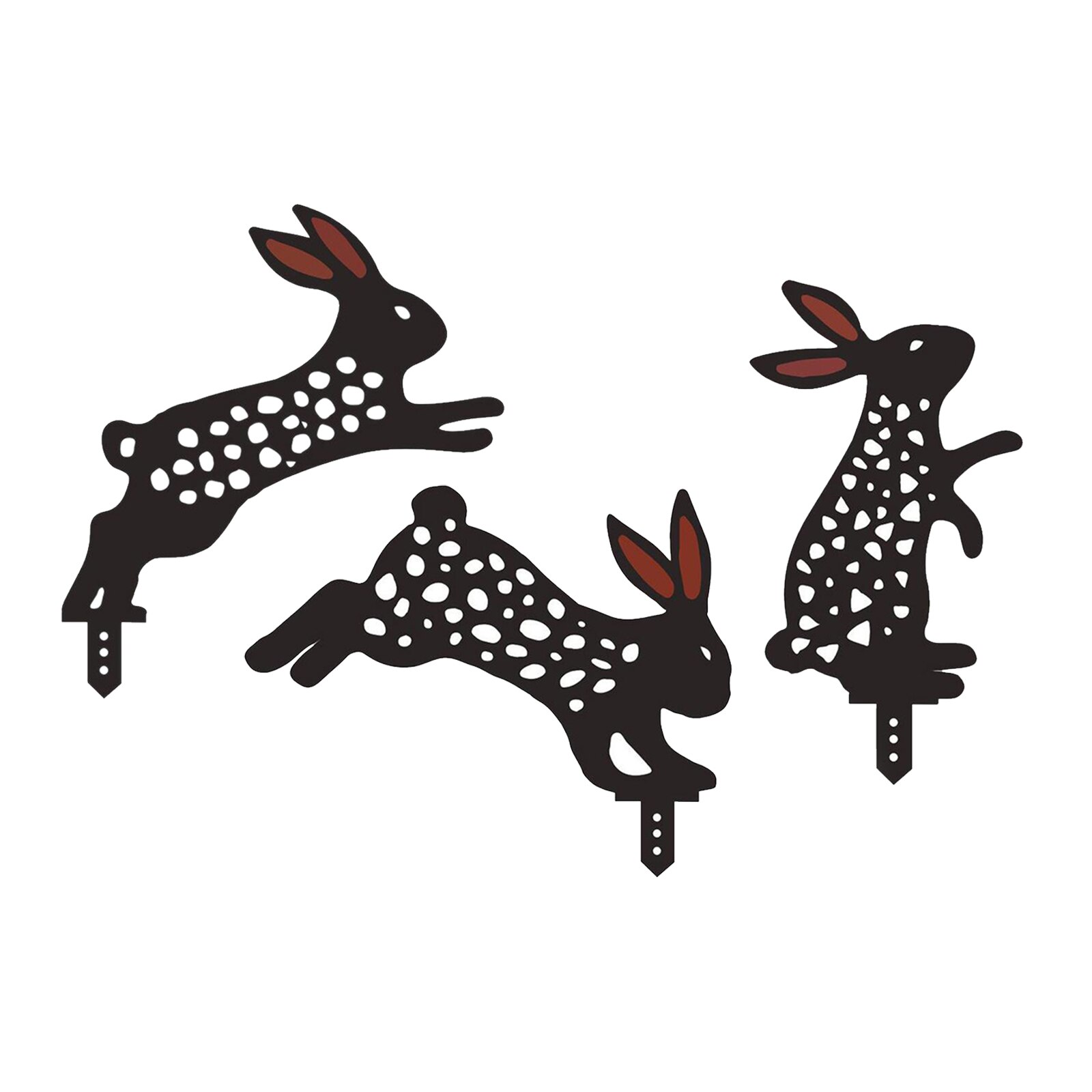 Rabbit Garden Art Bunny Silhouette Stake Black Bunny Rabbit Garden Stake Yard Art for Lawn Outdoor Patio Home