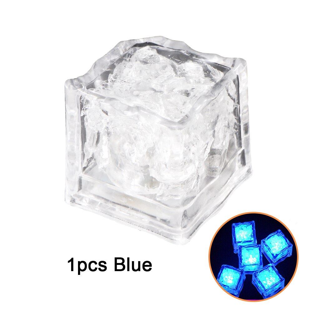1/12Pcs Led Ijsblokjes Gloeiende Partij Bal Flitslicht Lichtgevende Neon Wedding Festival Kerst Bar Wijnglas decoratie Benodigdheden: 1pcs blue