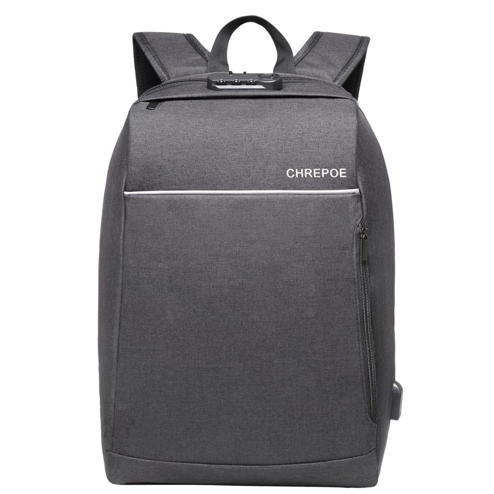 CHREPOE 15.6 Inch Laptop Backpack Anti Theft Men Backpack Travel Bag Male Backpack for Men Boy School Bags for Teenagers Mochila: Black