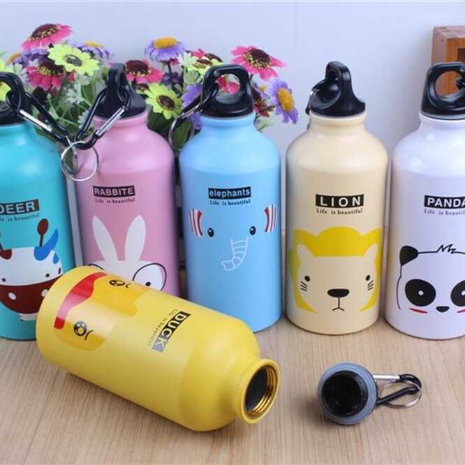 Cartoon Animal Water Bottle Portable Hydro Flask Lovely Sport Hiking Biking School Water Bottle For Children Kids Water Bottle