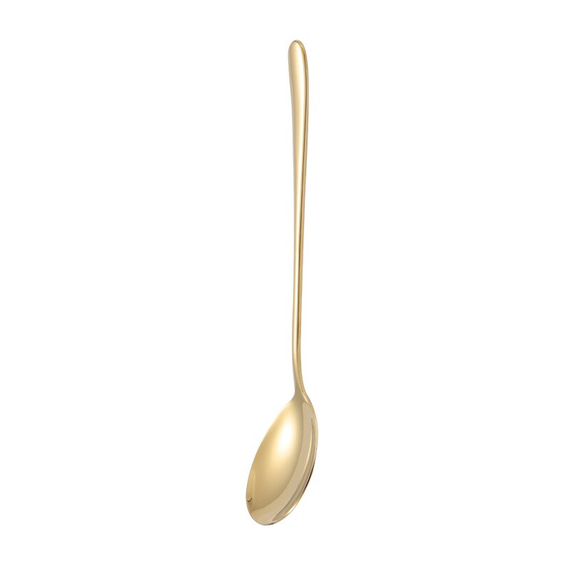 Cuillère coréenne en acier inoxydable plaqué titane, cuillère à Long manche en or, pour la maison, le Restaurant, l&#39;hôtel, mélangeur de table: 7